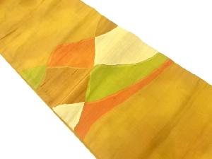 リサイクル　手織り紬抽象模様織出し名古屋帯